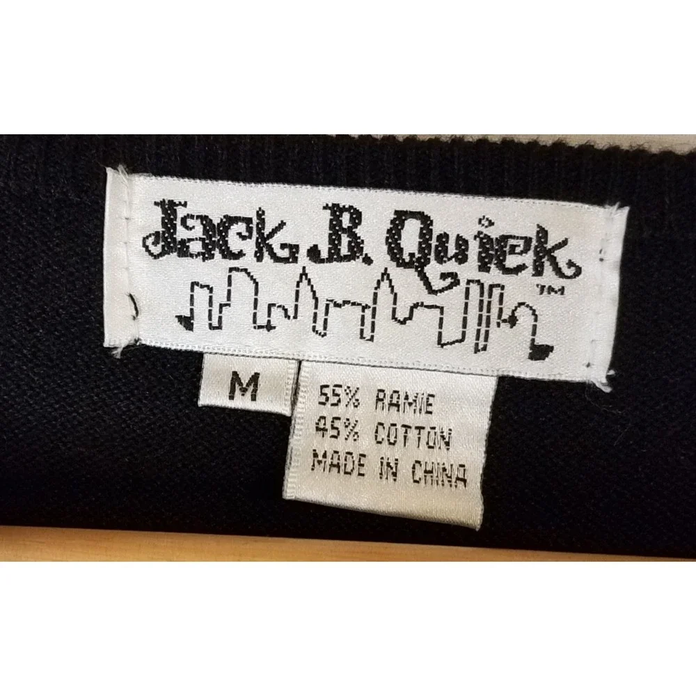 VTG JACK B QUICK Holiday Women's Embellished Multi Color Sequin Sweater Med - Picture 2 of 4